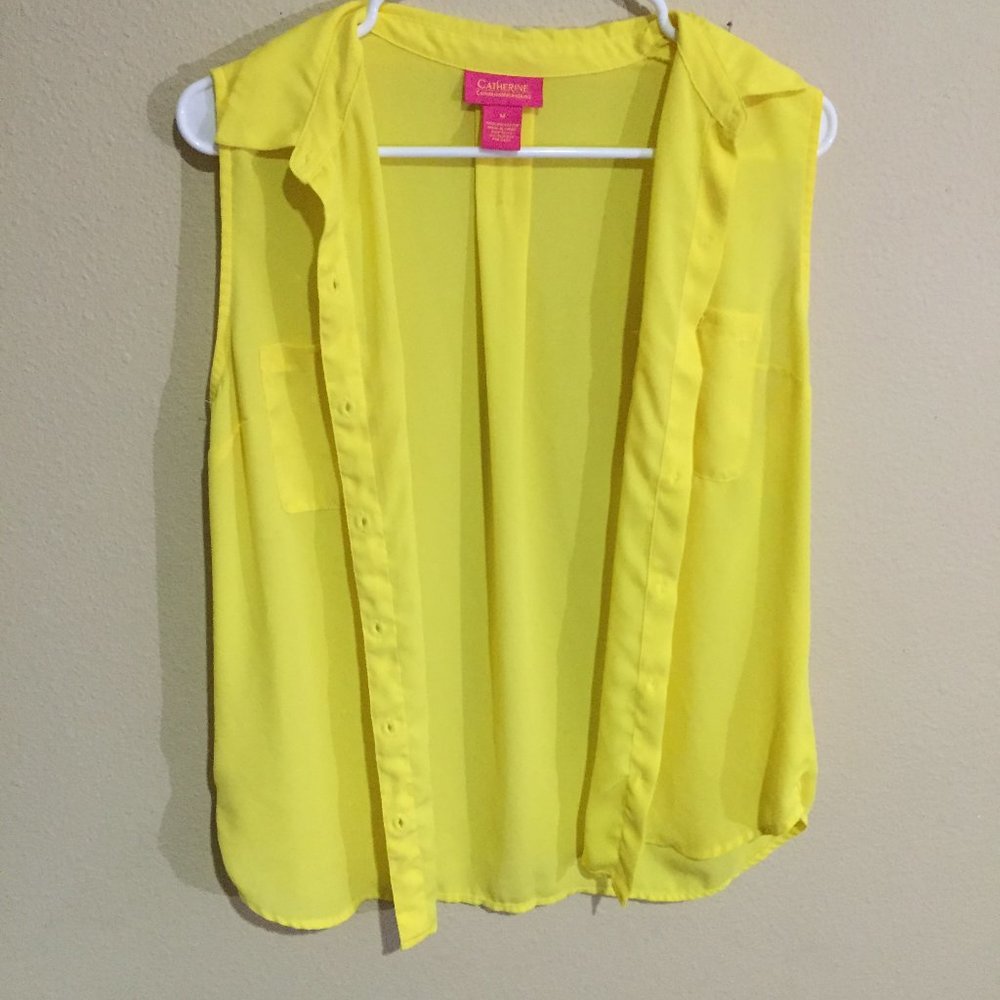Catherine Yellow Button Down